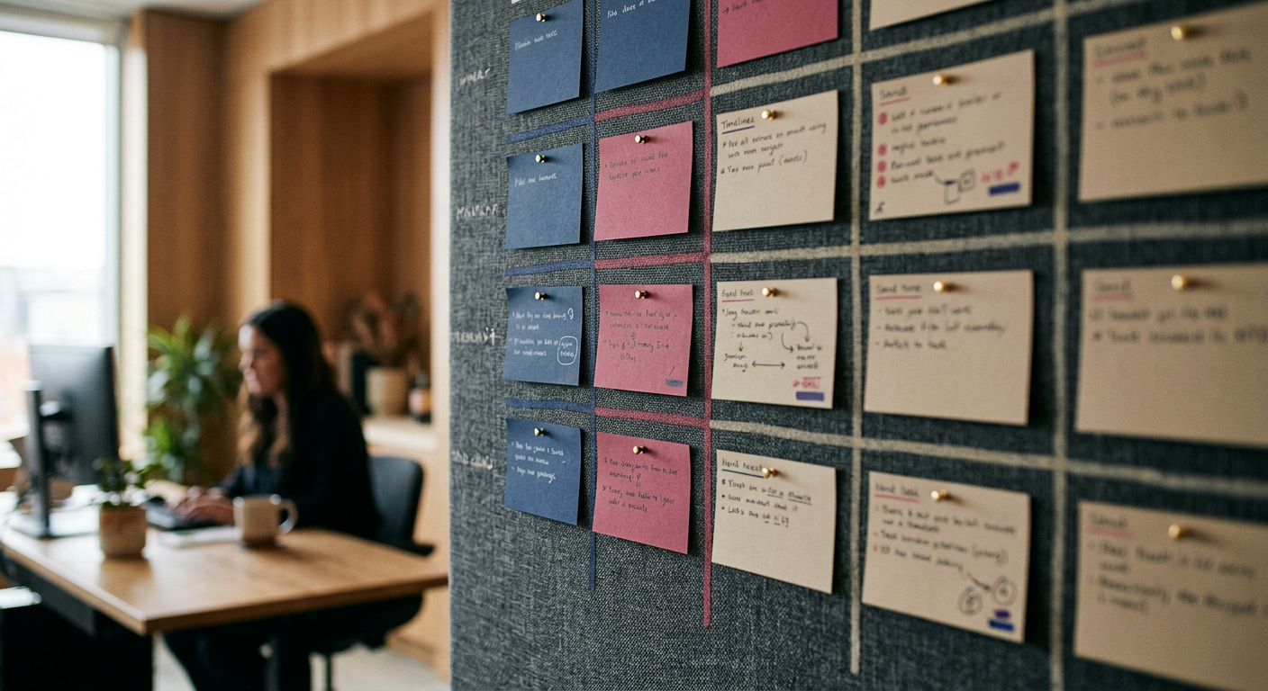 Communication interne : manager présentant un projet à son équipe